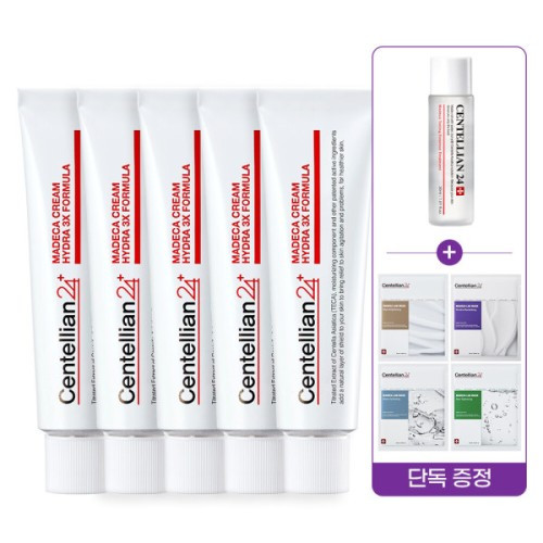 +토닝에센스30ml+랩마스크4종) 마데카크림 수분크림 하이드라3x 포뮬러 50ml 5개